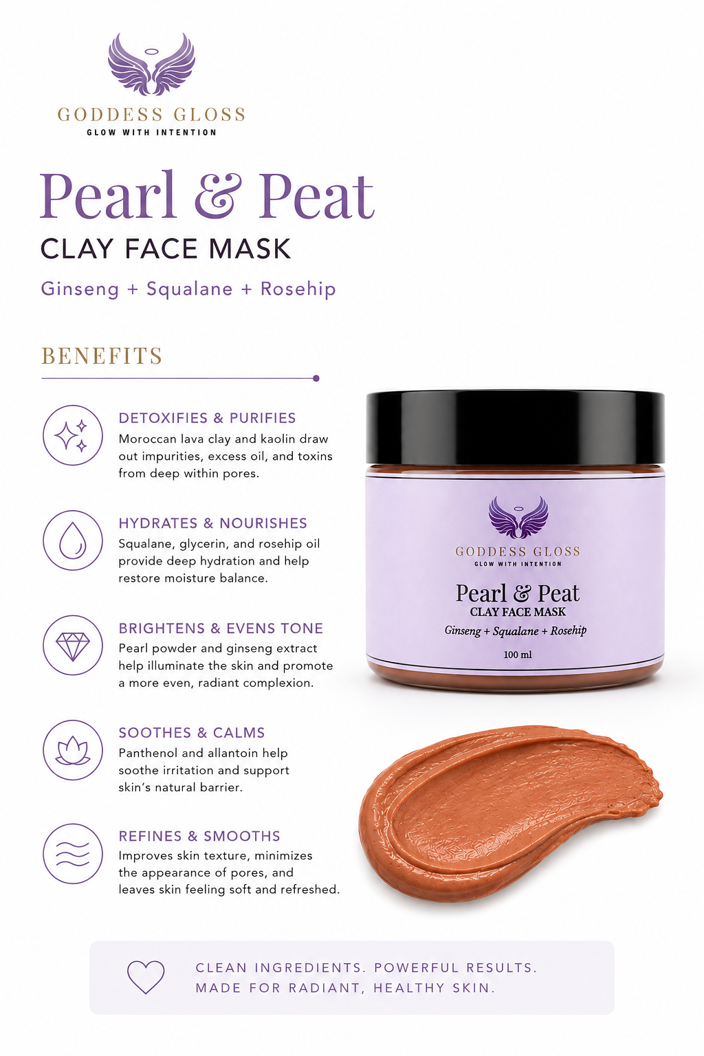 Pearl & Peat | Clay Face Mask (100ml)